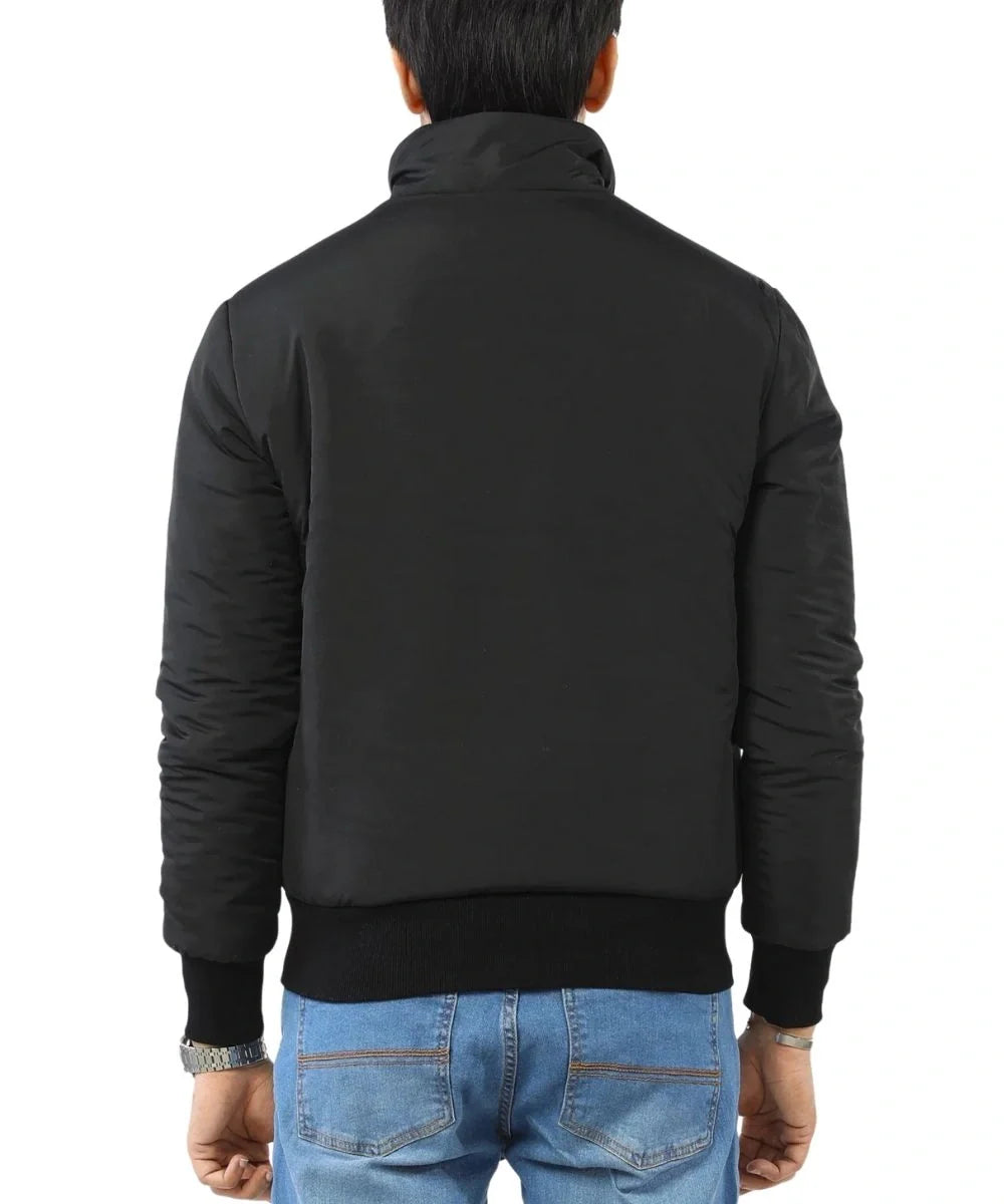 Black Puffer Bomber Jacket Mens