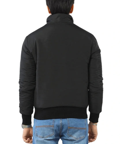 Black Puffer Bomber Jacket Mens 