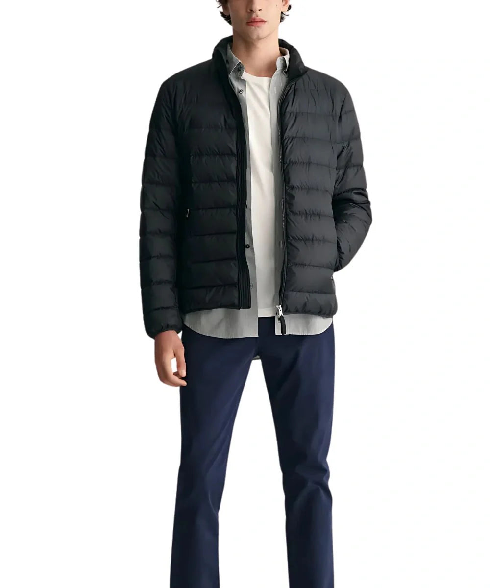 Classic Mens Black Puffer Bomber Jacket