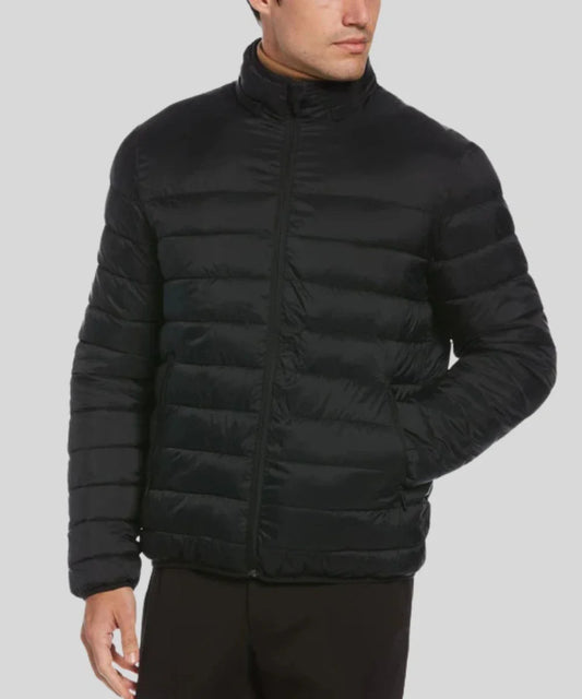 Men's Perry Ellis Lightweight Hooded Black Puffer Jacket