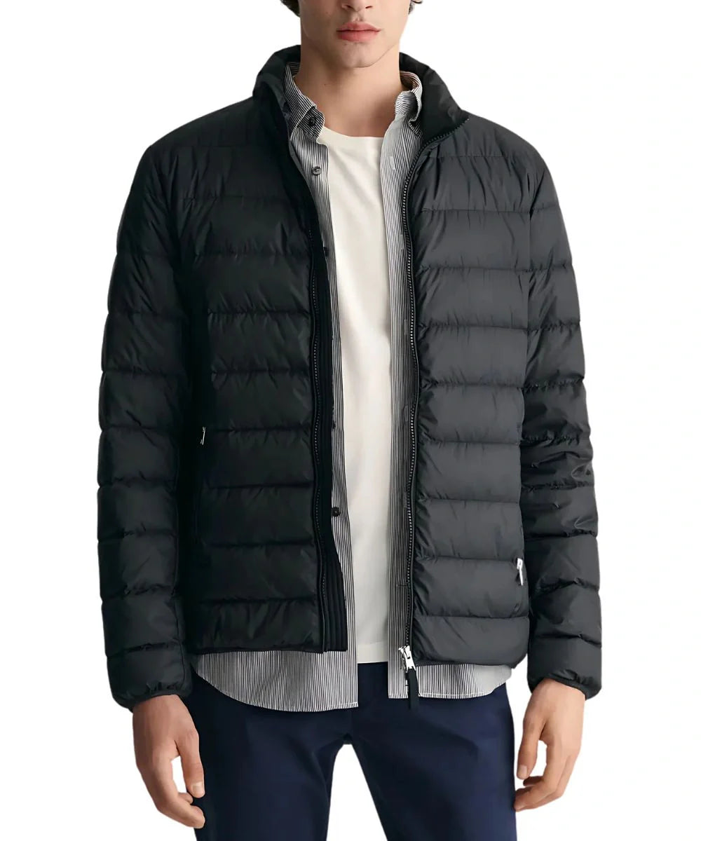 Mens Black Classic Puffer Bomber Jacket