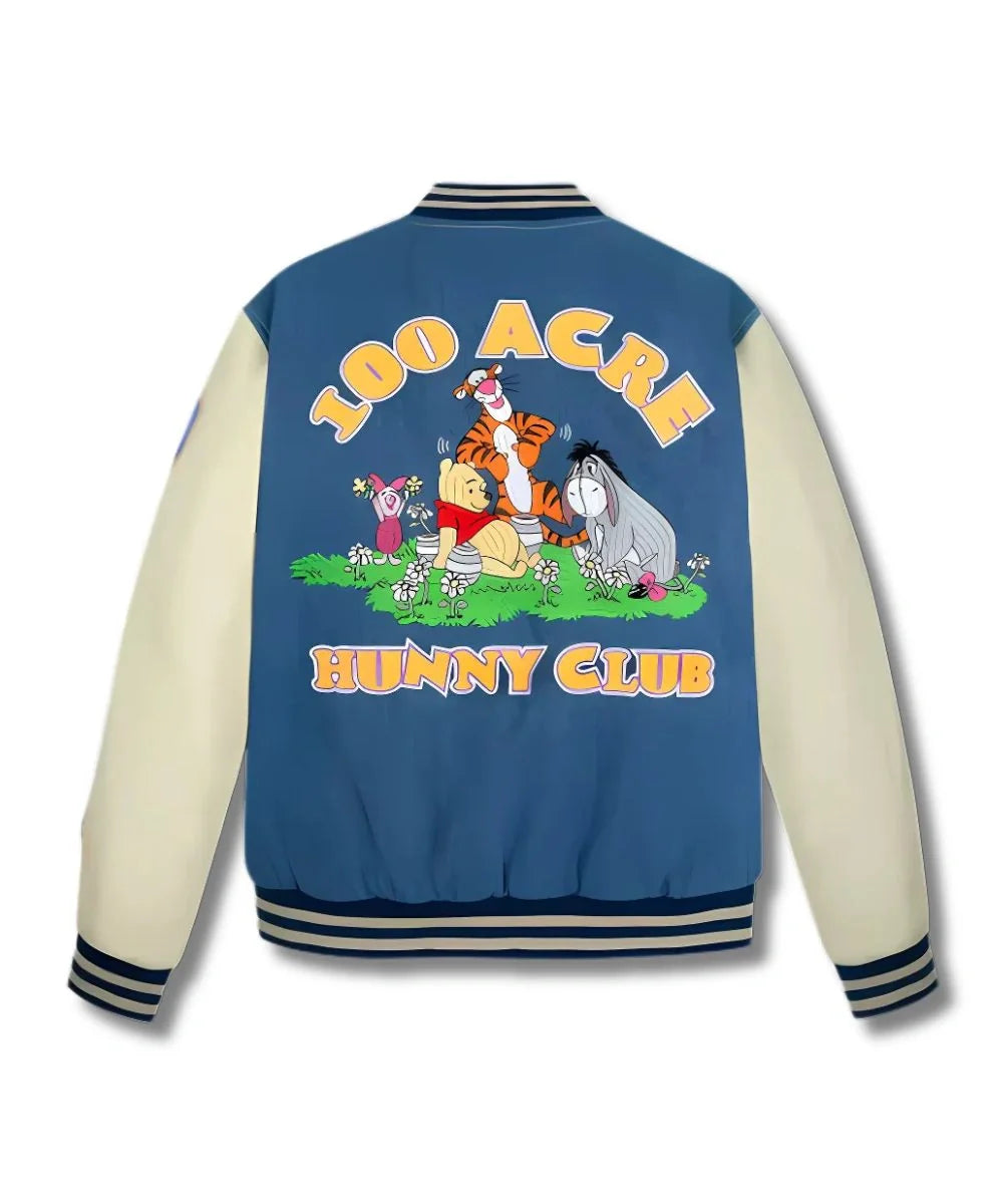 Vintage Disney Winnie The Pooh Denim Varsity Jacket 