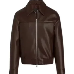 Men dark Brown Faux Leather Jacket