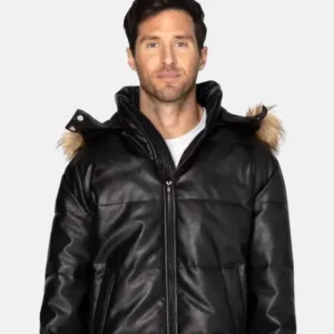 Vegan Leather Puffer Jacket