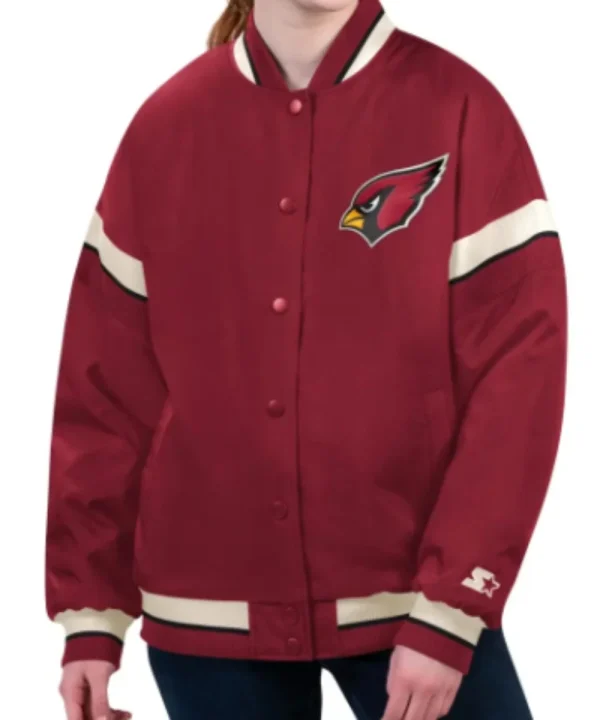 Arizona Cardinals Cardinal Tournament Satin Varsity Jacket