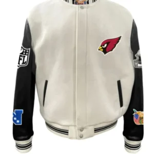 Arizona Cardinals Jeff Hamilton Ribbed Knitted Wool & Leather Jacket