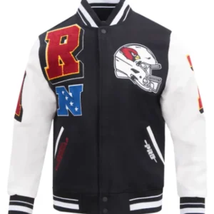 Arizona Cardinals Mashup Black White Varsity Jacket