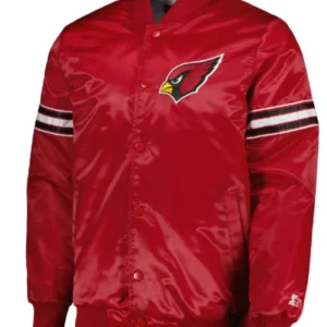 Arizona Cardinals Pick & Roll Full-Snap Satin Varsity Jacket