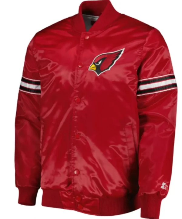 Arizona Cardinals Pick & Roll Full-Snap Satin Varsity Jacket