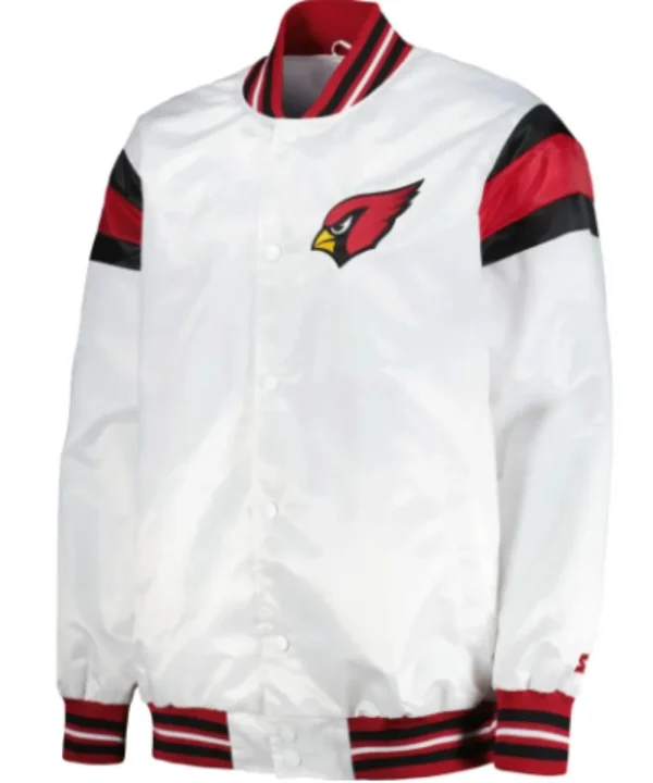 Arizona Cardinals Vintage Full-Snap Varsity White Jacket