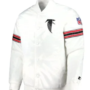 Atlanta Falcons Full-Snap White Varsity Jacket