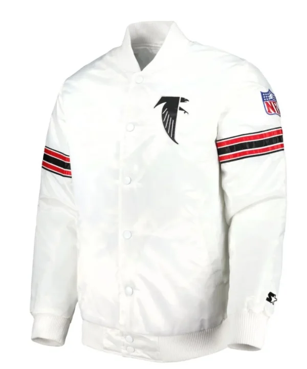 Atlanta Falcons Full-Snap White Varsity Jacket