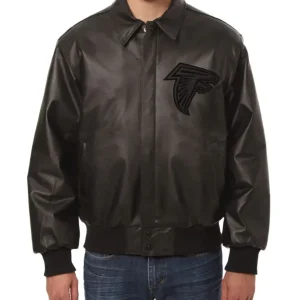 Atlanta Falcons Leather Black Bomber Jacket