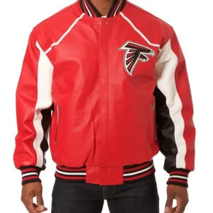 Atlanta Falcons Red Leather Varsity Jacket