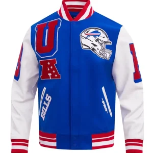 Atlanta Falcons Wool & Leather Blue-White Varsity Jacket