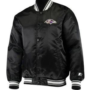 Baltimore Ravens Black Satin Varsity Jacket