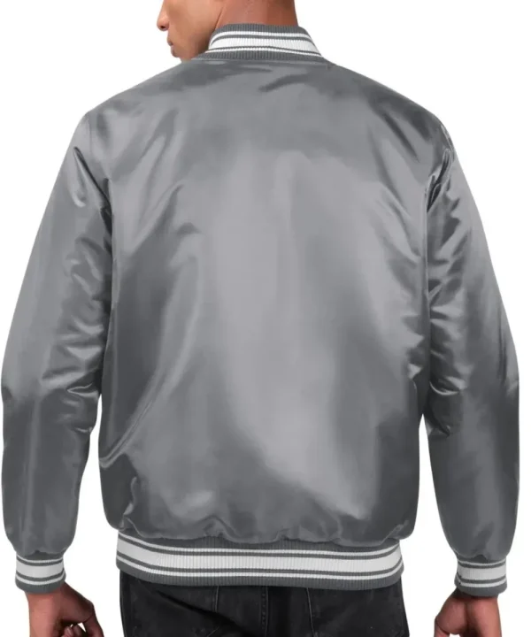 Bay Packers Satin Gray Varsity Jacket