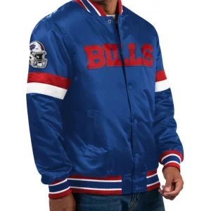 Buffalo Bills Home Game Blue Satin Jacket