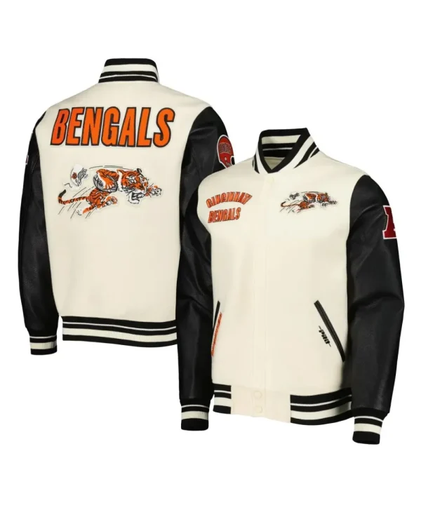 Cincinnati Bengals Leather Varsity Jacket