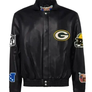 Green Bay Packers Black Leather Jacket