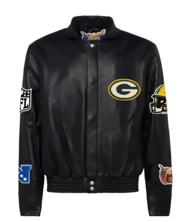 Green Bay Packers Black Leather Jacket