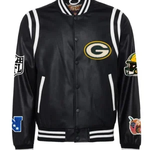 Green Bay Packers Classic Black Leather Jacket