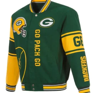 Green Bay Packers Classic Green & Yellow Satin Jacket