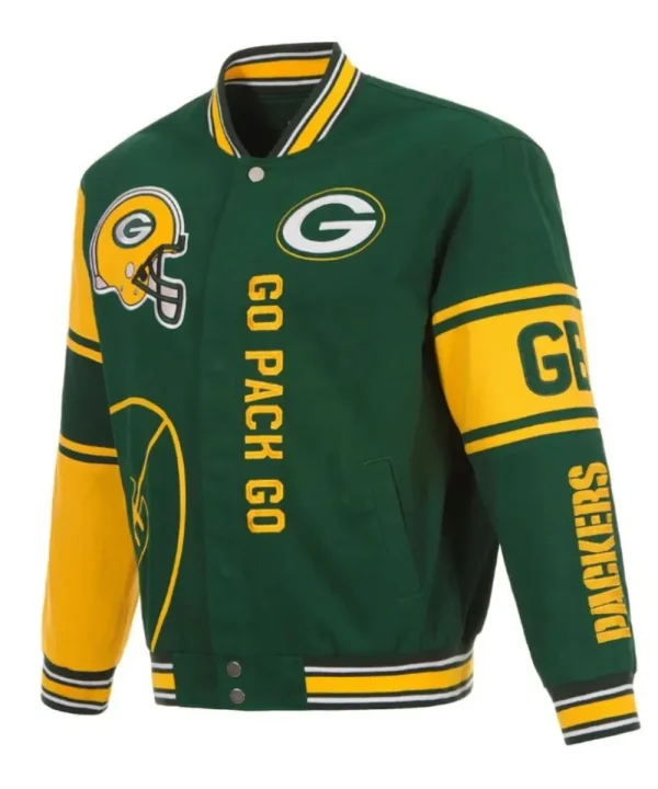 Green Bay Packers Classic Green & Yellow Satin Jacket