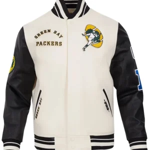 Green Bay Packers Classic White-Black Varsity Jacket