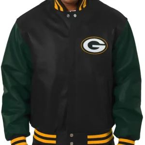 Green Bay Packers Dual Tone Leather Varsity Jacket