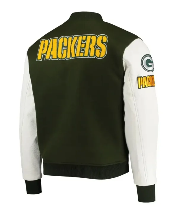 Green Bay Packers Full-Zip Green & White Jacket