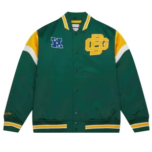 Green Bay Packers Iconic Green Satin Varsity Jacket