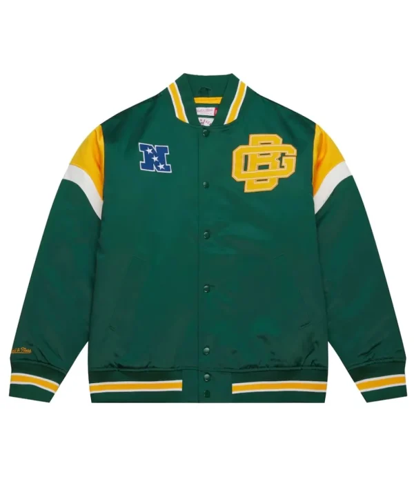 Green Bay Packers Iconic Green Satin Varsity Jacket