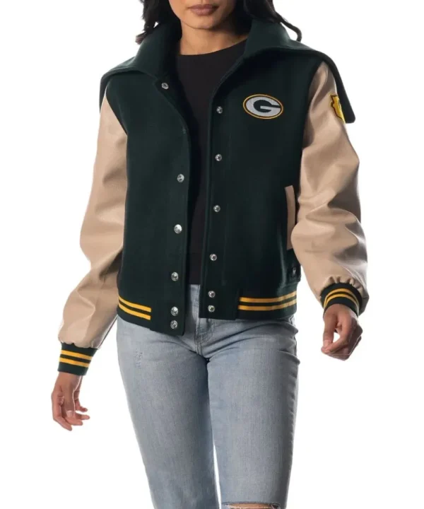 Green Bay Packers Ladies Sailor Style Varsity Jacket