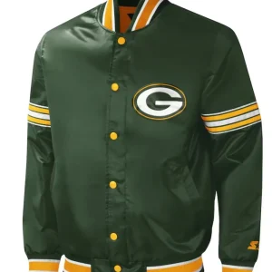 Green Bay Packers Midfield Full-Snap Green Varsity Jacket