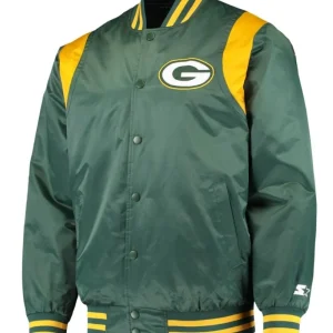 Green Bay Packers Premium Satin Green Varsity Jacket