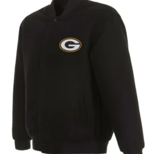 Green Bay Packers Pure Black Varsity Jacket