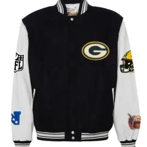 Green Bay Packers Retro Style Leather Varsity Jacket