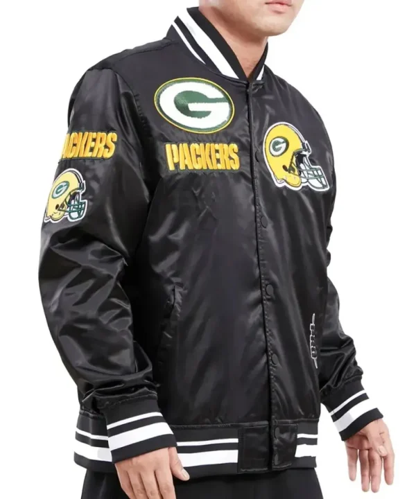 Green Bay Packers Rib Satin Varsity Jacket