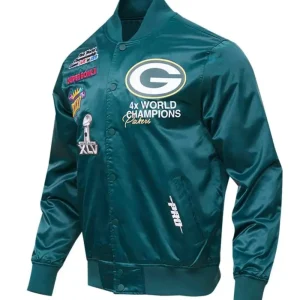 Green Bay Packers Satin Varsity Team Jacket