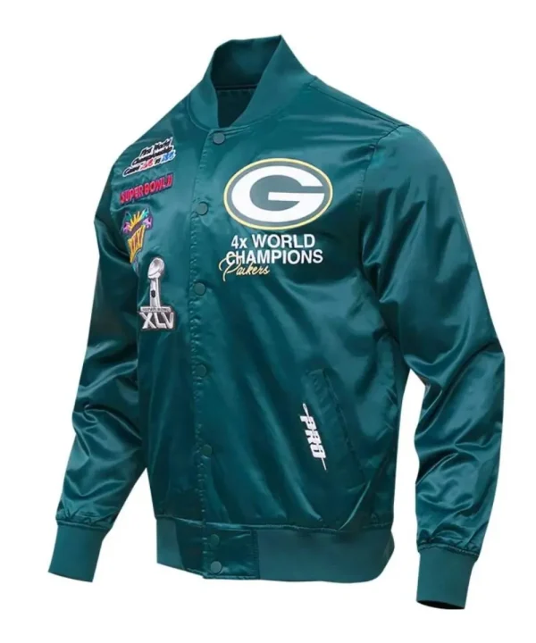 Green Bay Packers Satin Varsity Team Jacket