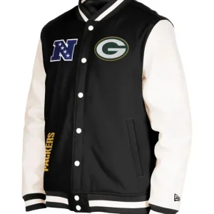 Green Bay Packers Stylish Leather Varsity Jacket