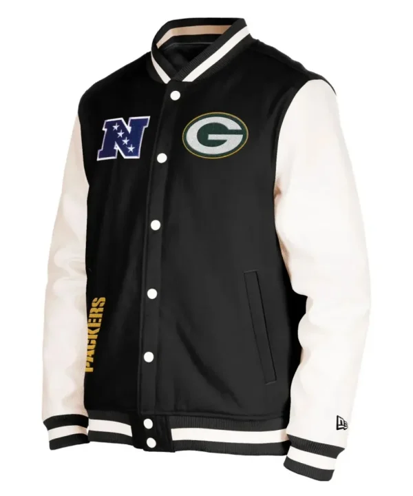 Green Bay Packers Stylish Leather Varsity Jacket