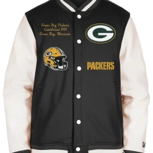 Green Bay Packers Victory Black-White Varsity Jacket