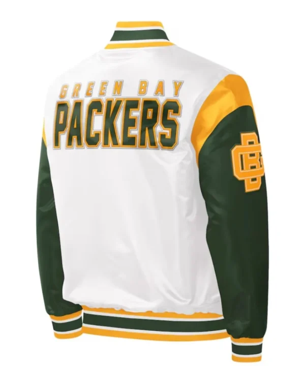 Green Bay Packers White-Green Full-Snap Jacket