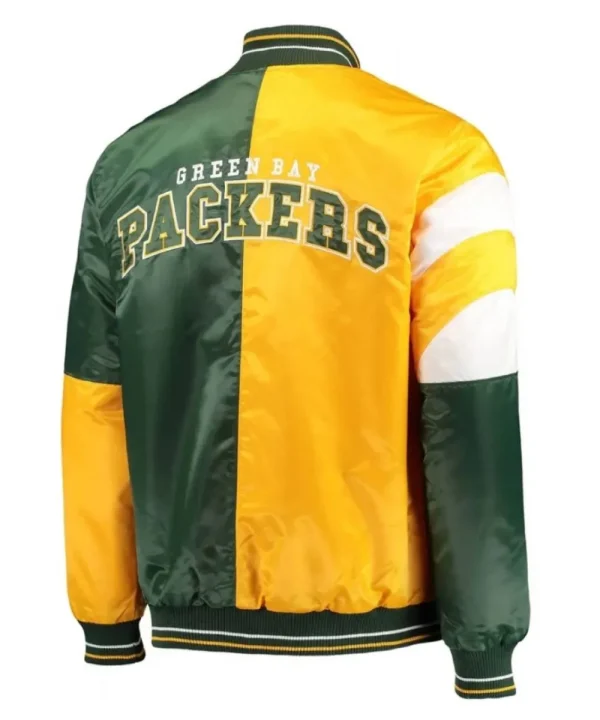 Green Bay Packers Yellow-Green Satin Jacket