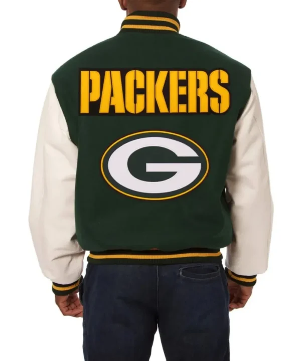 Green Packers Champion Green-White Varsity Jacket