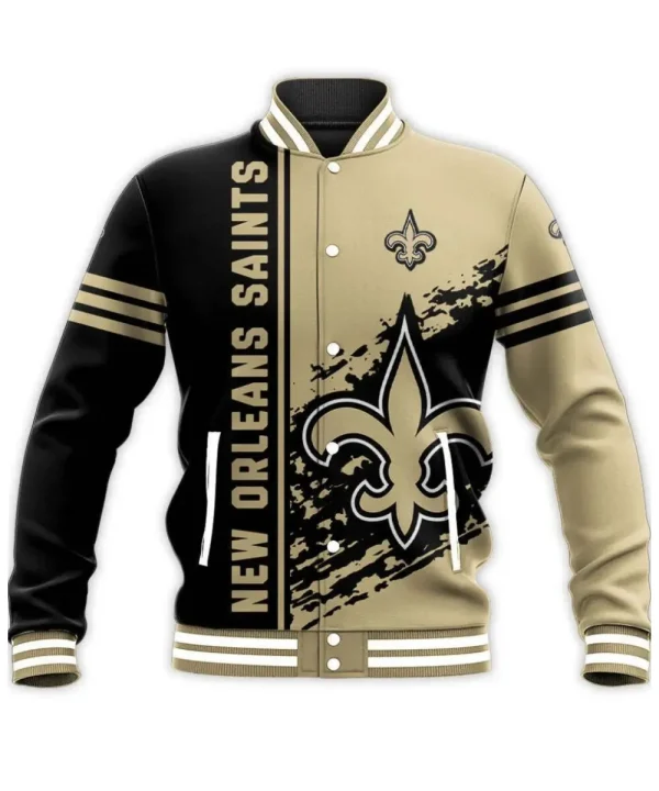 New Orleans Black & Desert Sand Varsity Jacket