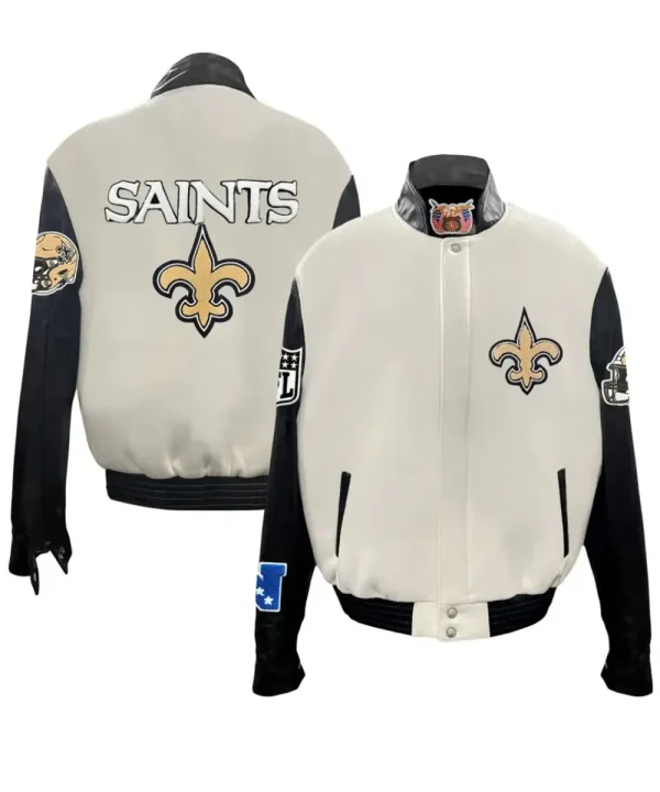 New Orleans Official Logo Wool & Leather Jacket