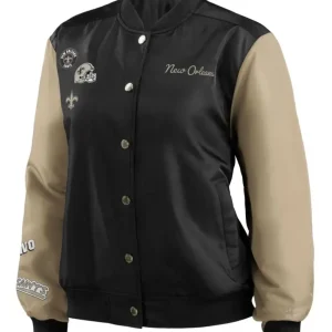 New Orleans Saints Desert & Black Varsity Jacket